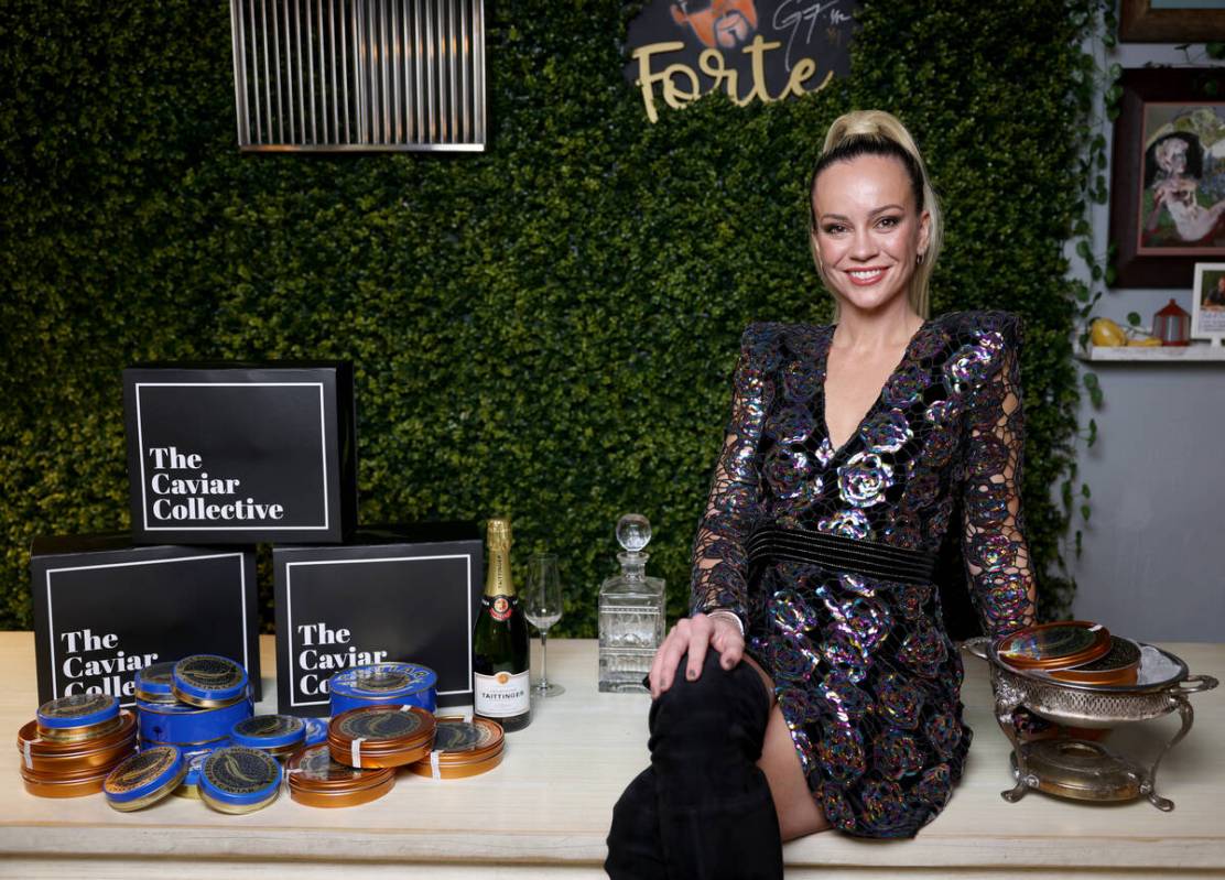 Nina Manchev, chef and owner of Forte Tapas and The Caviar Collective, with caviar at her Las V ...