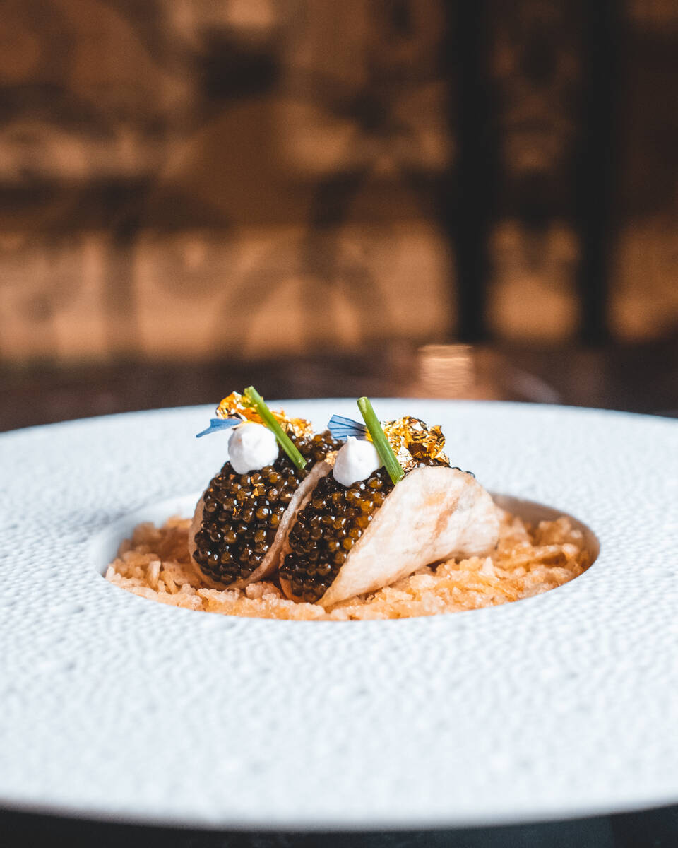 Caviar tacos from Petrossian Bar in the Bellagio on the Las Vegas Strip. (Bellagio)
