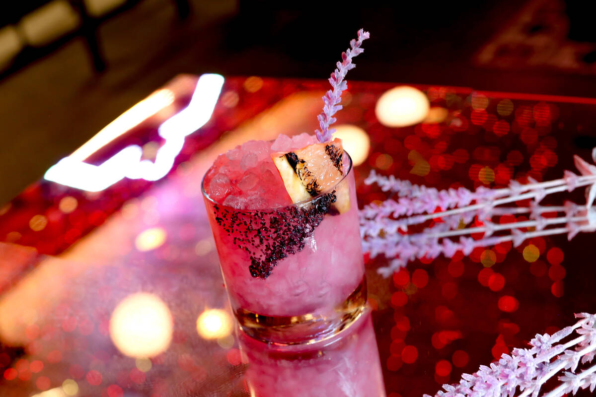 A Lavendar Vida Loca cocktail from Ghost Donkey bar in The Cosmopolitan of Las Vegas. (The Cosm ...