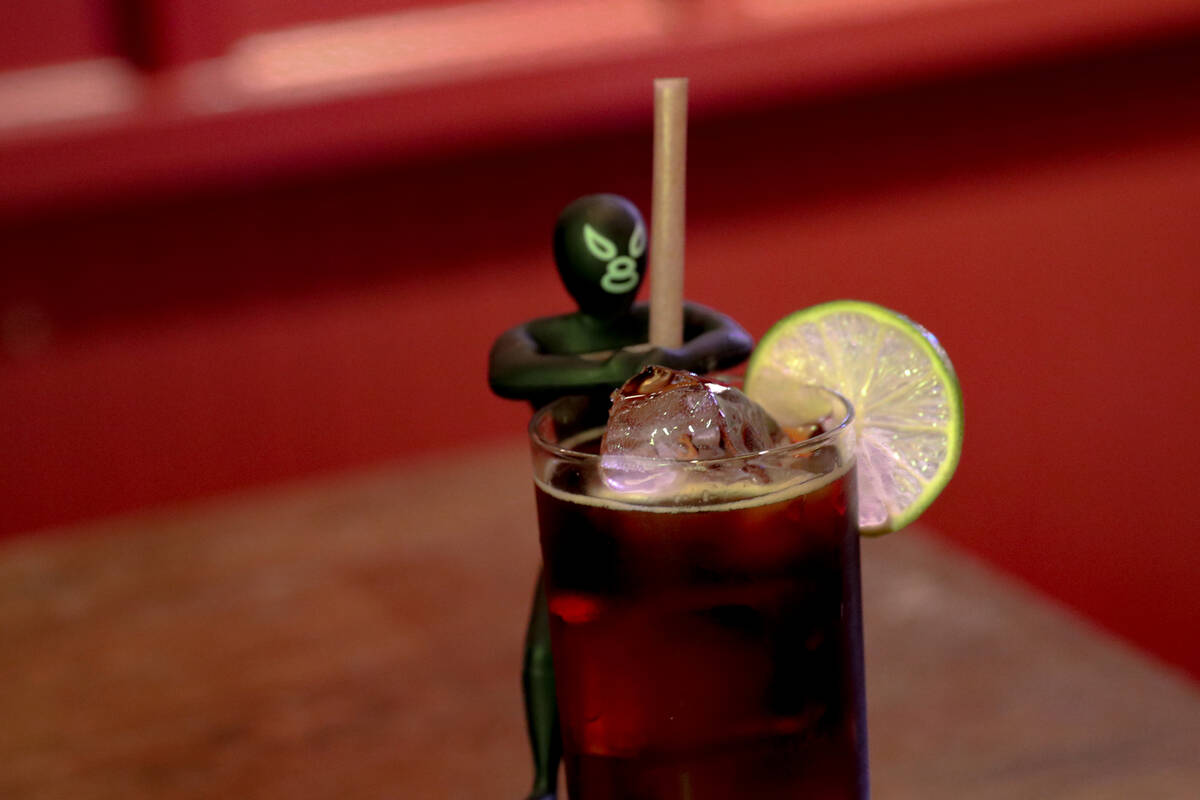 A Lucha Libre cocktail from Ghost Donkey bar in The Cosmopolitan of Las Vegas. (The Cosmopolita ...