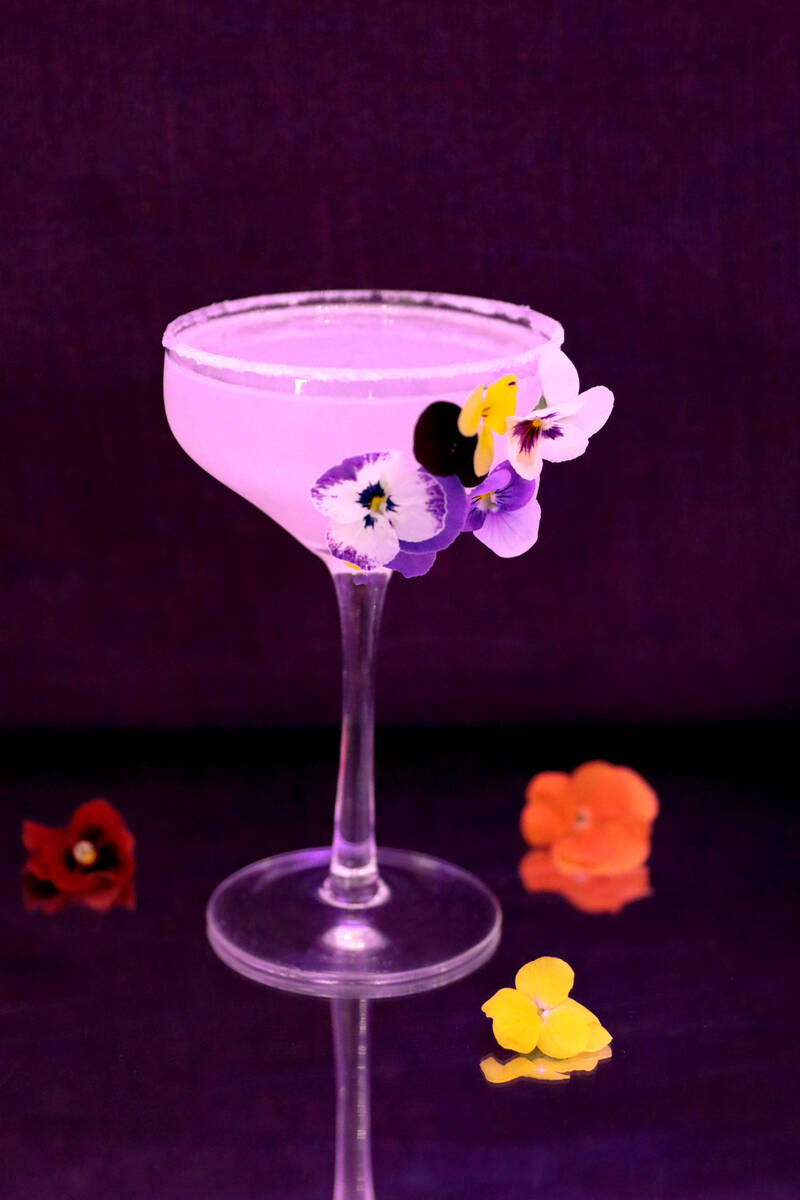 A Violet Femme cocktail from the Vesper Bar in The Cosmopolitan of Las Vegas. (The Cosmopolitan ...