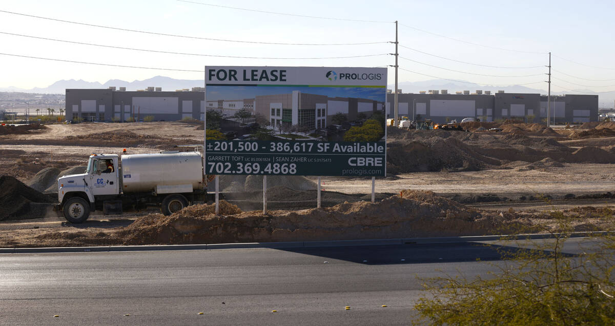 For Lease sign is posted as construction is underway at an industrial area centered around Trop ...