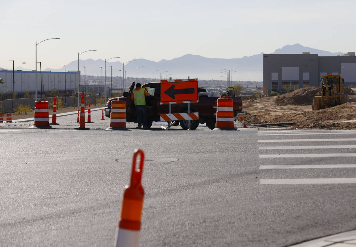 Road construction is underway at an industrial area centered around Tropical Parkway just east ...