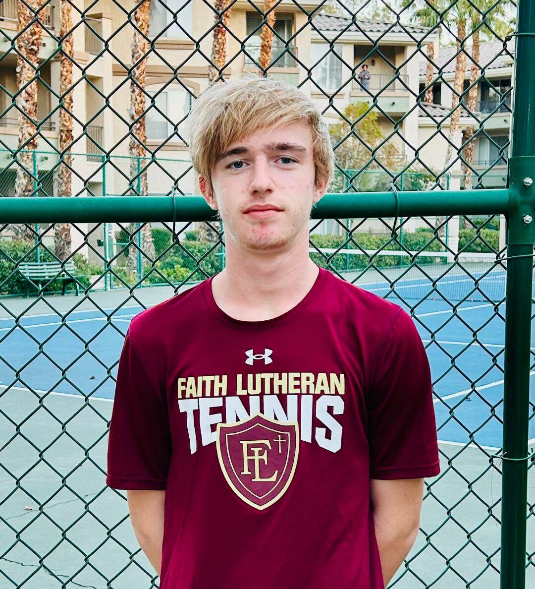 Faith Lutheran's Nolan Dubay is a member of the Nevada Preps All-Southern Nevada boys tennis team.