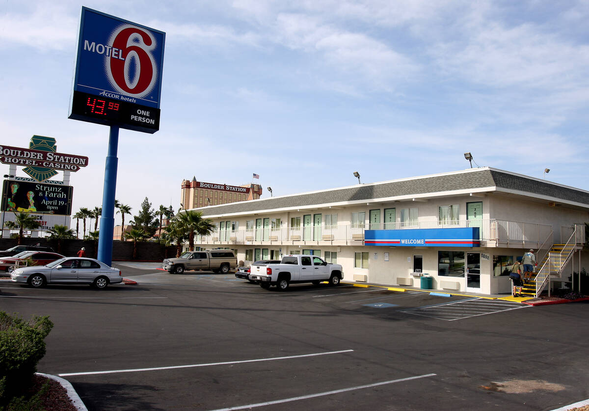 This 2008 file photo shows the Motel 6 on Boulder Highway. The body of James "Buffalo Jim" Barr ...