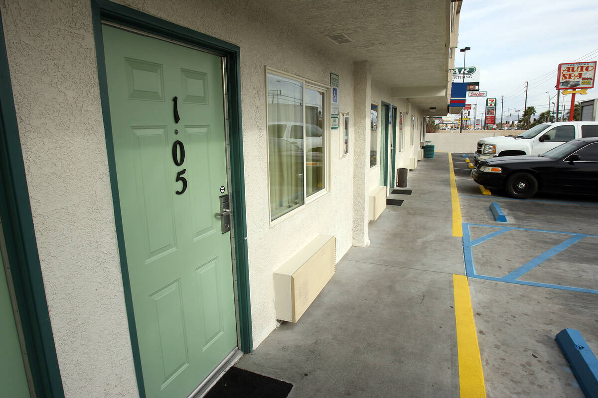 This file photo shows the Motel 6 on Boulder Highway. The body of James "Buffalo Jim" Barrier w ...