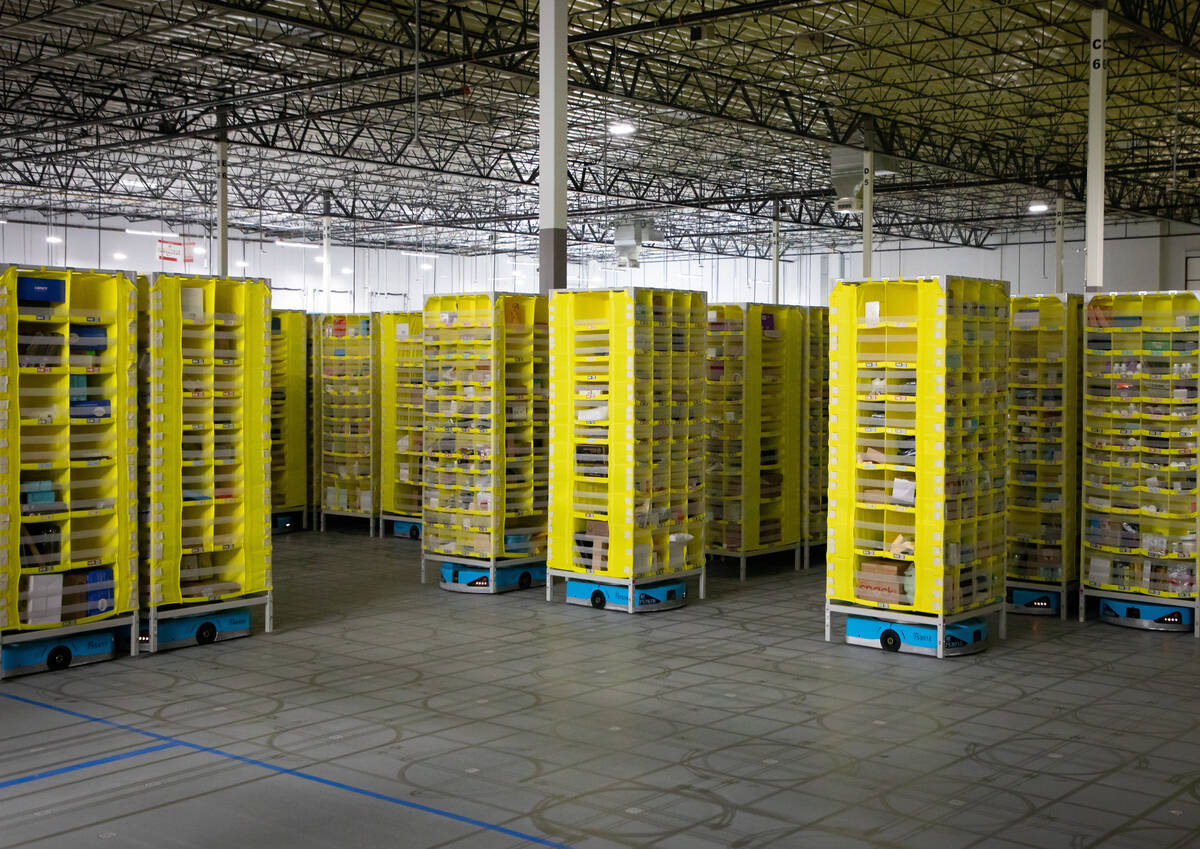 Amazon Drives inside of Amazon's SNV1 facility on Thursday, Dec. 1, 2022. Amazon Drives are rob ...