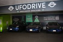 UFO Drive, an electric vehicle car rental service where people can rent cars using an app, laun ...