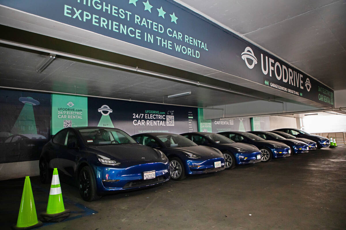 UFO Drive, an electric vehicle car rental service where people can rent cars using an app, laun ...