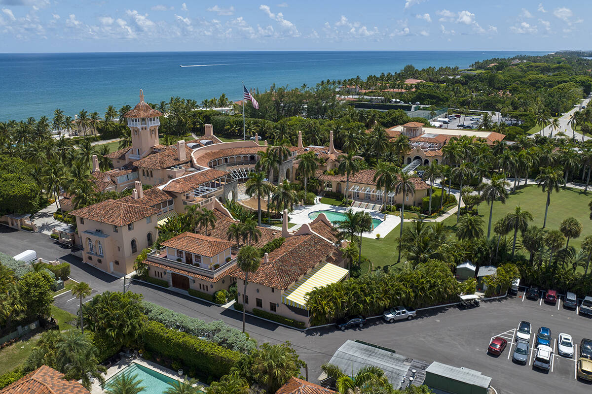 FILE - Former President Donald Trump's Mar-a-Lago club is seen in the aerial view in Palm Beach ...