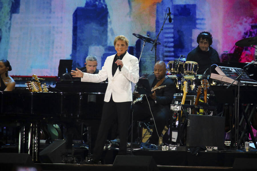 Barry Manilow performs at We Love NYC: The Homecoming Concert at The Great Lawn in Central Park ...