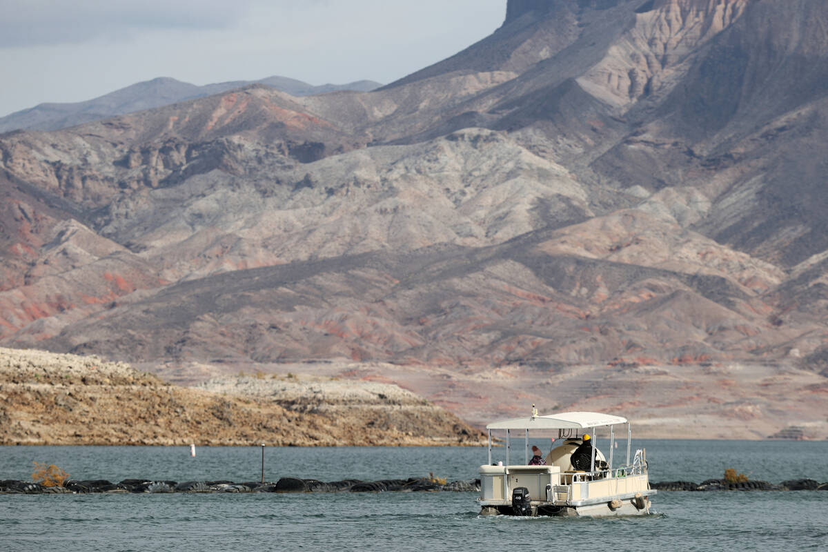 A boat heads out from Lake Mead Marina near Boulder City Monday, Dec. 5, 2022. (K.M. Cannon/Las ...