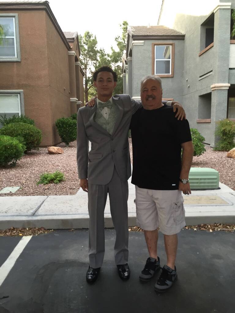 Gianni Corsentino, left, poses before his senior prom with his grandfather, Tony Lato, in 2016. ...