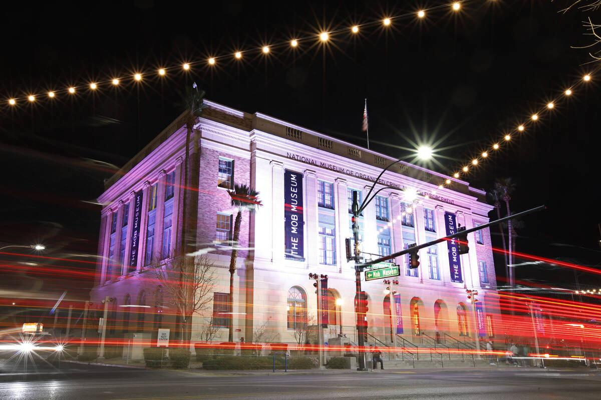 The Mob Museum is seen, Friday, Feb. 11, 2022, in Las Vegas. The museum's Underground Speakeasy ...