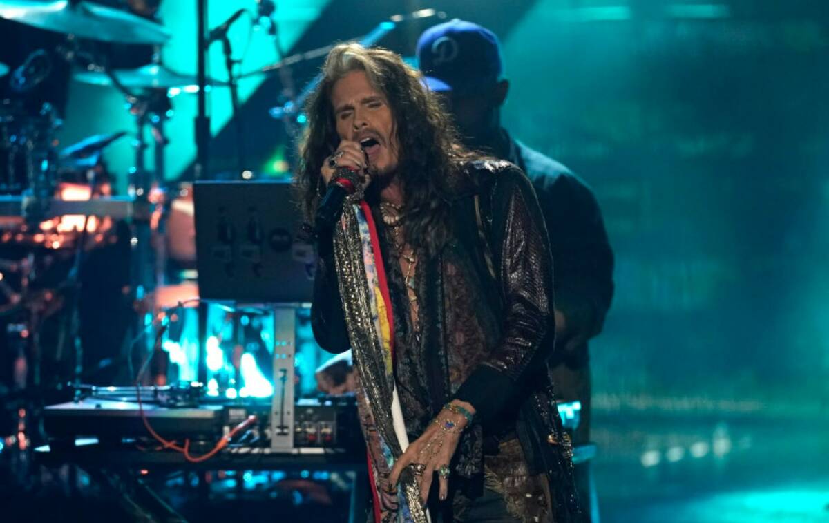 Steven Tyler performs during the Rock & Roll Hall of Fame Induction Ceremony on Saturday, Nov. ...
