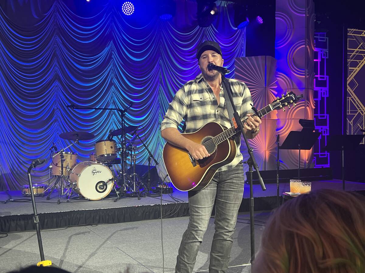 Country superstar Luke Bryan performs at Resorts World President and COO Scott Sibella's 60th b ...