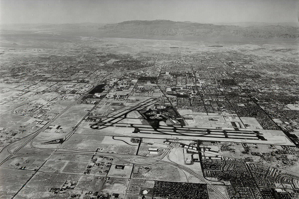 Aerial view of McCarran International Airport in the early 1990s. (Courtesy of McCarran Interna ...