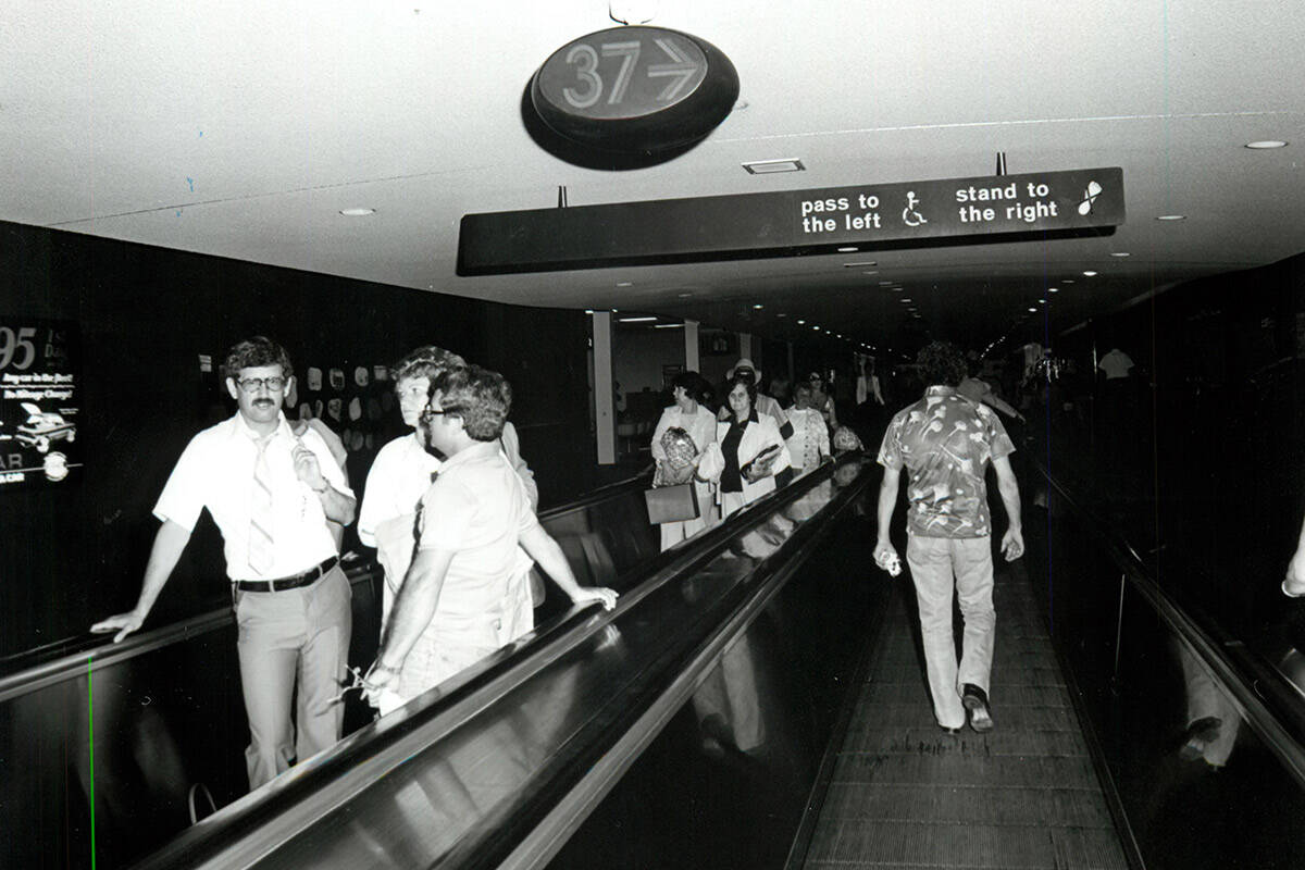 People mover at McCarran International Airport in the early 1980s. (File/Las Vegas Review-Journal)