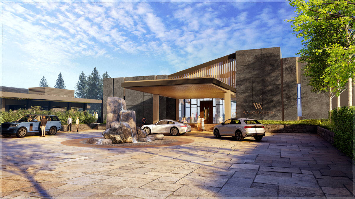 An artist's rendering of the planned Waldorf Astoria Lake Tahoe. (EKN Development)