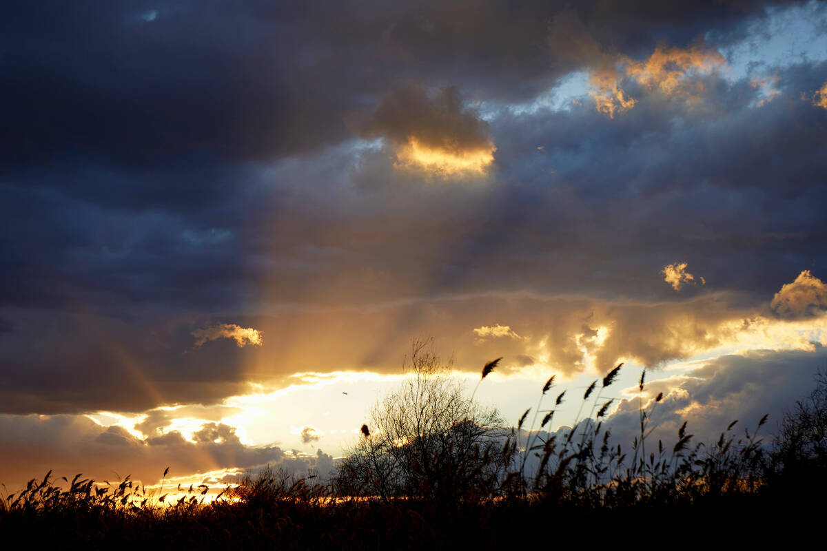 A Las Vegas sunset seen from Overlook Way trail at Clark County Wetlands Park The new Wetlands ...