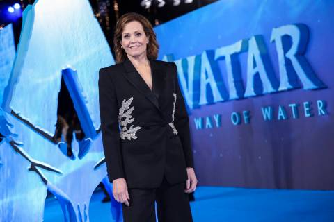 Sigourney Weaver poses for photographers upon arrival at the World premiere of the film 'Avatar ...