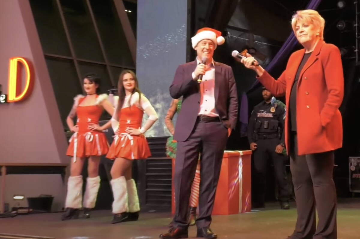 Christmas tree lighting celebrates holidays at Fremont Street