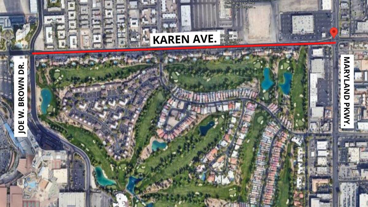 Karen Avenue between Maryland Parkway and Joe W. Brown Driver is set to be renamed Liberace Ave ...