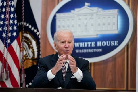 FILE - President Joe Biden speaks during the Major Economies Forum on Energy and Climate in the ...
