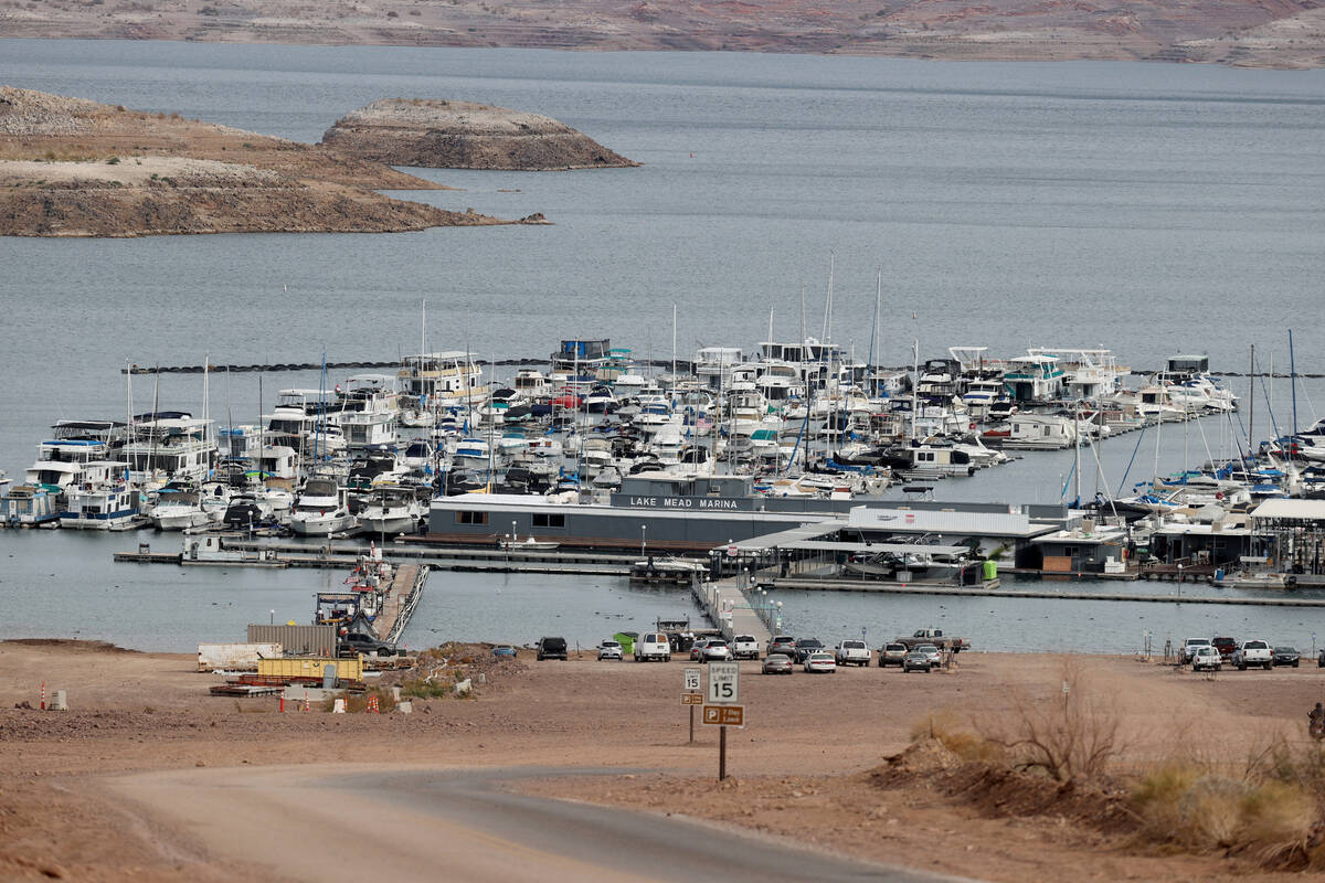 FILE - Roughly 2,000 boats are docked at Lake Mead, including these seen Monday, Dec. 5, 2022, ...