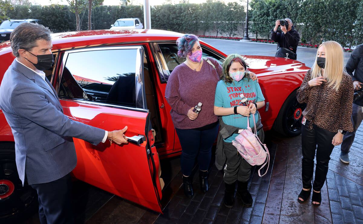 Harli Hecht, 10, who suffers from rare autoimmune conditions, arrives with her mother Brandi He ...