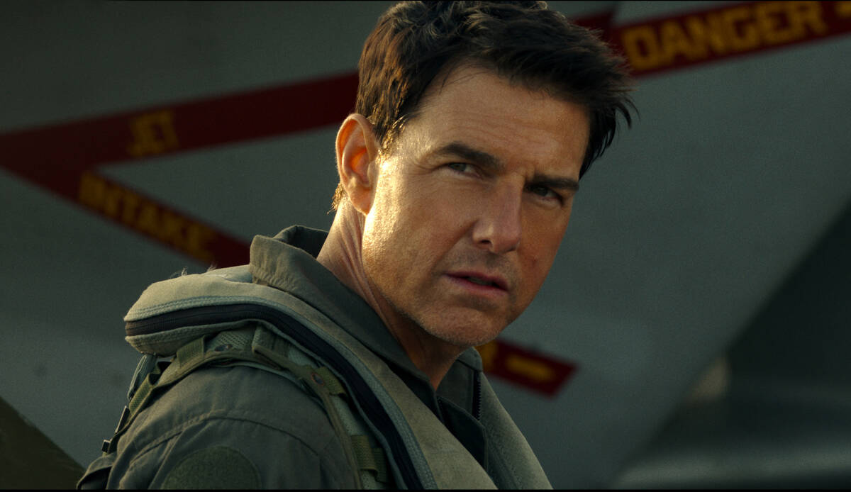 This image released by Paramount Pictures shows Tom Cruise as Capt. Pete "Maverick" M ...