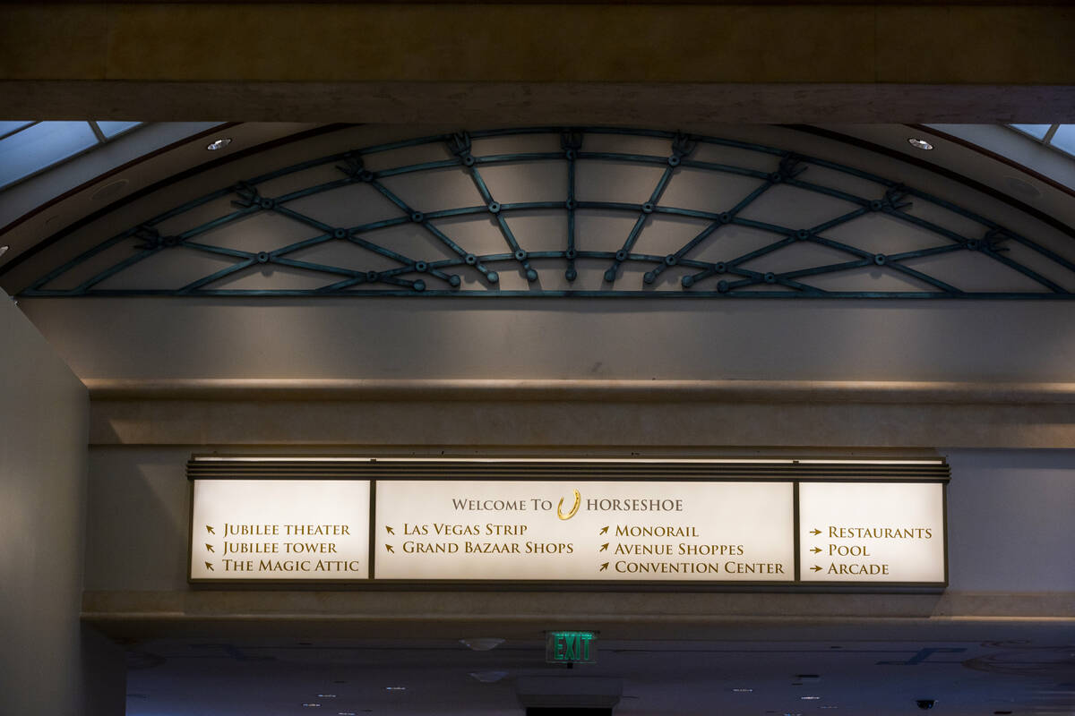 Some entrance signage now shows Horseshoe Las Vegas (formerly Bally's), with the rebrand set to ...