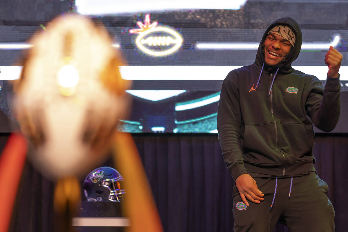 Florida’s Kahleil Jackson competes in a dance off during a welcome reception ahead of th ...