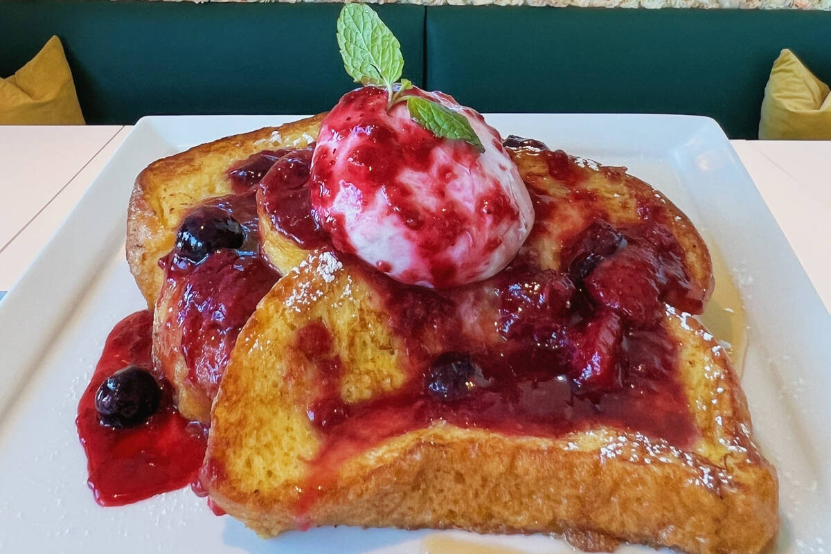 Brioche French toast with burrata and berry coulis from the new Lemon Tree Cafe & Market in ...