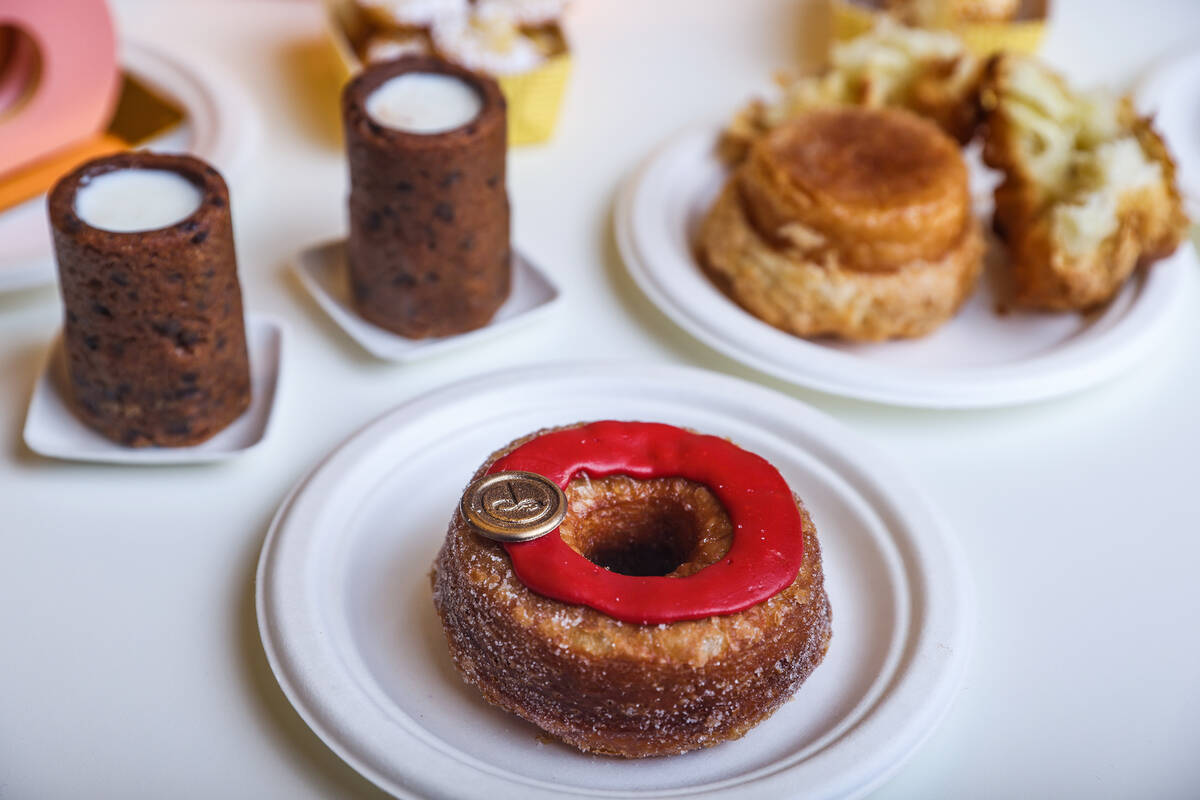 The Cronut, a fried and frosted croissant-doughnut hybrid, at Dominique Ansel Las Vegas inside ...