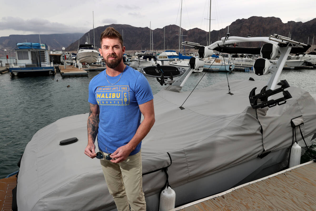 Boater Vance Randall with his boat at Lake Mead Marina near Boulder City on Monday, Dec. 5, 202 ...