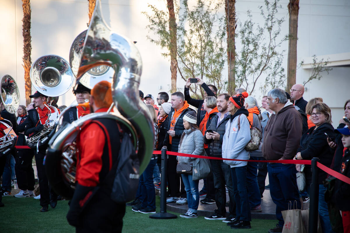 A pep rally for both University of Florida and Oregon State University fans is hosted at the Vi ...