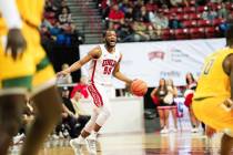 UNLV's EJ Harkless during the Rebels' loss to San Francisco on Saturday, Dec. 17, 2022, at the ...