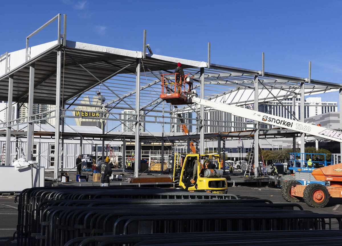 The Las Vegas Convention and Visitors Authority is preparing by building temporary structures f ...