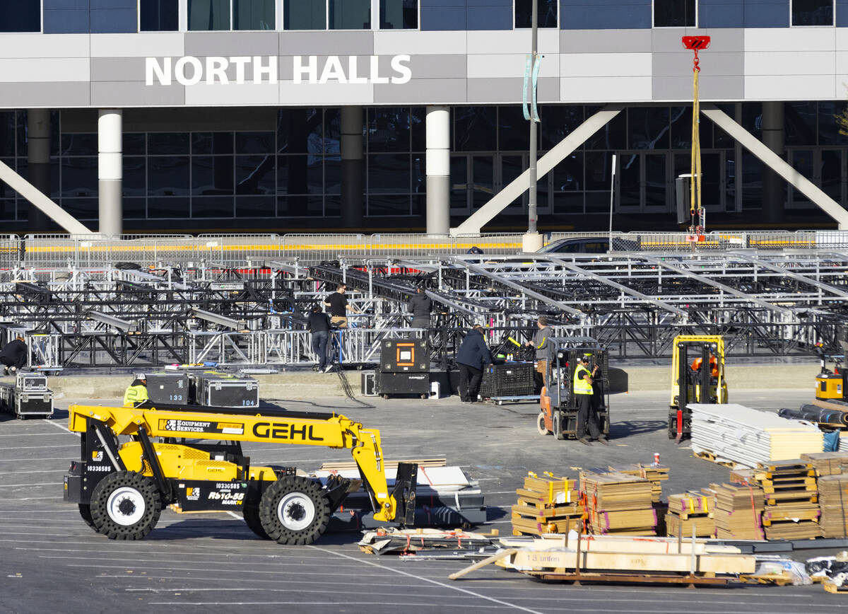 The Las Vegas Convention and Visitors Authority is preparing by building temporary structures f ...