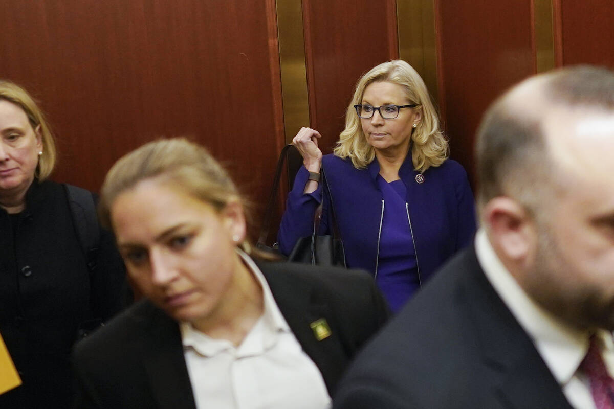 Committee Vice Chair Rep. Liz Cheney, R-Wyo., is seen in an elevator on the U.S. Capitol comple ...