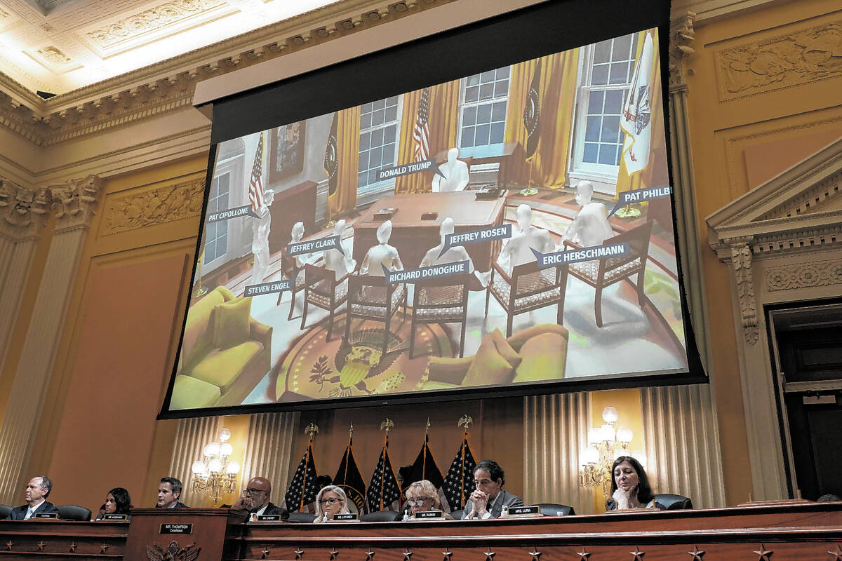 The U.S. House Select Committee holds the fifth hearing on its Jan. 6 investigation on Capitol ...