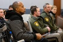 Geren Santos, a Las Vegas police officer, appears in court during the sentencing of John Boyd, ...