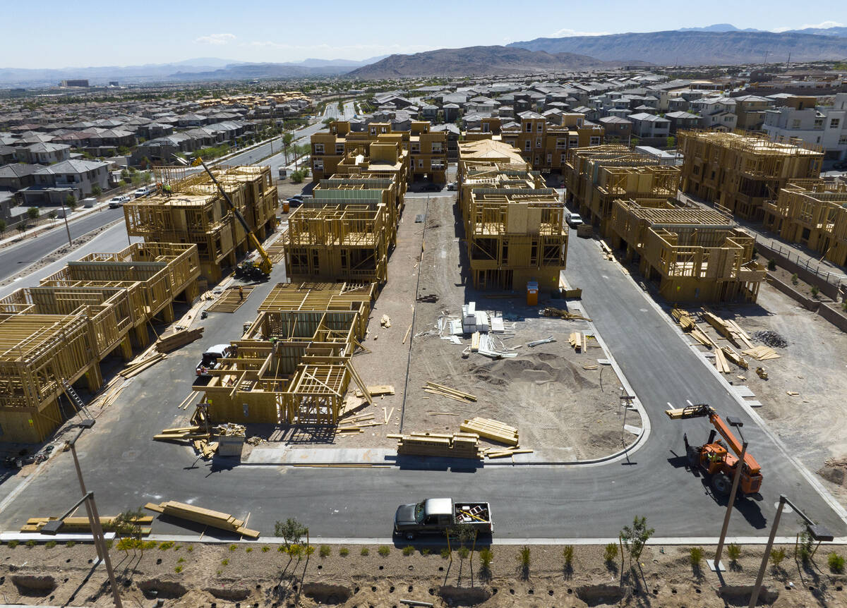 Construction is underway for new development at Desert Foothills Drive area in Summerlin, on We ...