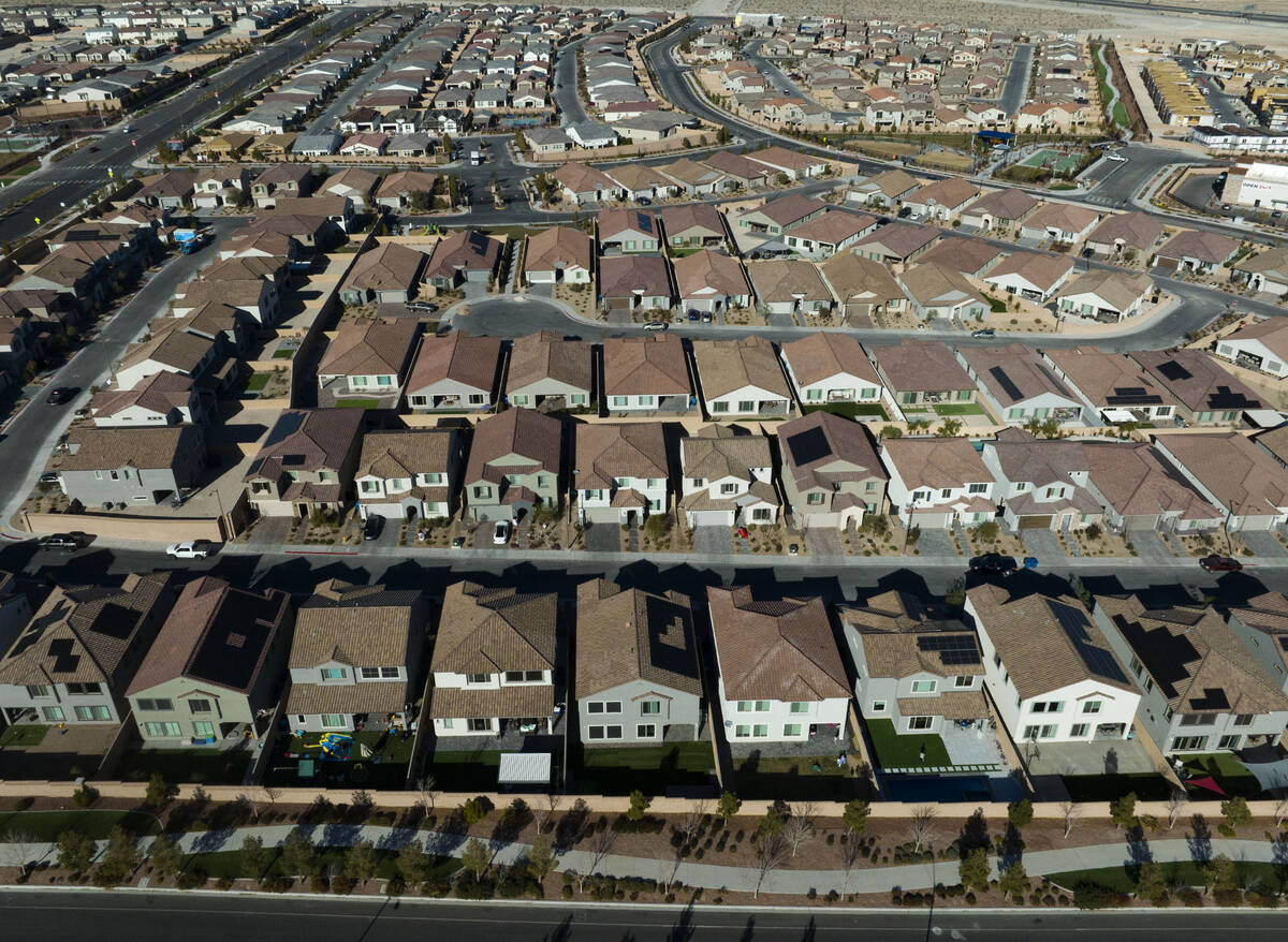 Aerial photograph of property in the northwest of Las Vegas in Skye Canyon, on Wednesday, Dec. ...