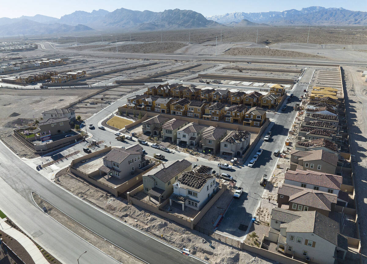 Construction is underway for a new housing community in the northwest of Las Vegas in Skye Cany ...