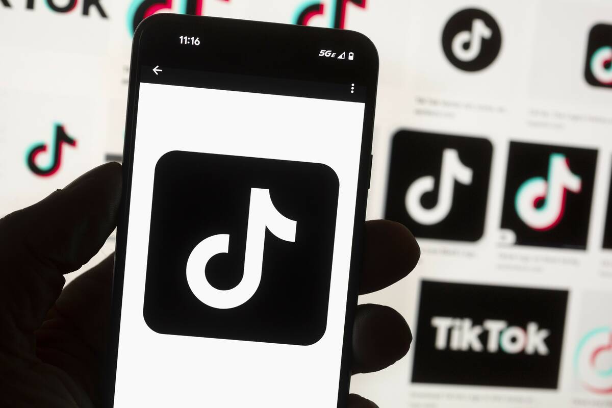 The TikTok logo is seen on a cell phone on Oct. 14, 2022, in Boston. TikTok would be banned fro ...
