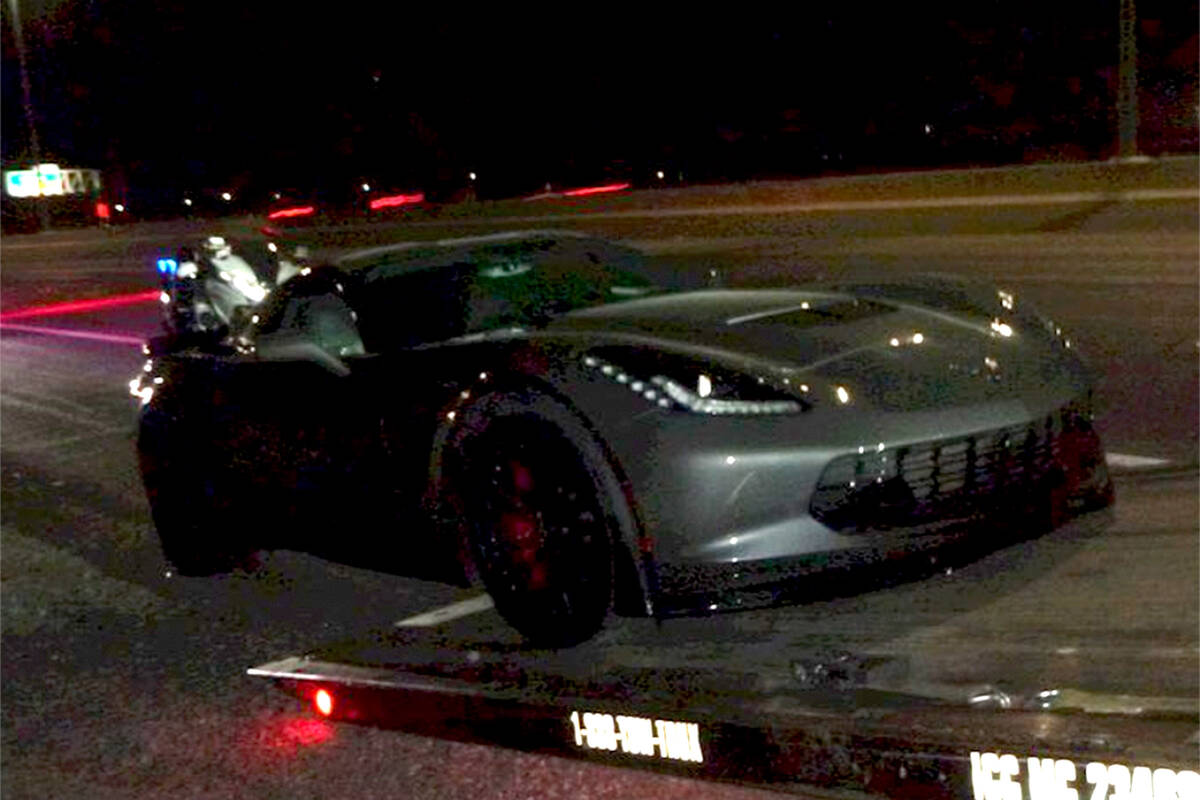 This Chevrolet Corvette Z06 Stingray was impounded Monday, Dec. 19, 2022, after police said the ...