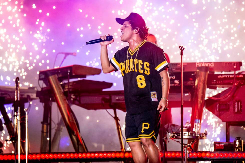 Bruno Mars performs at the Bottle Rock Napa Valley Music Festival at Napa Valley Expo on May 27 ...