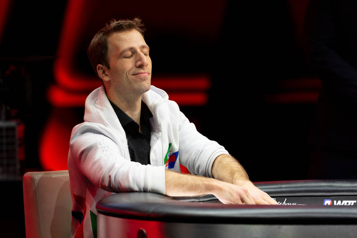 Benny Glaser reacts as he loses to Eliot Hudon, not pictured, in the final table of the World P ...